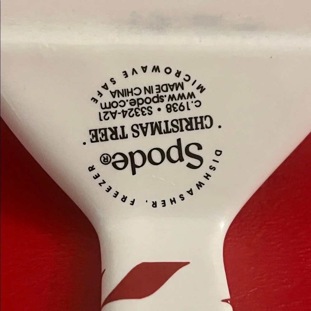 Spode Christmas Tree Red and White Server